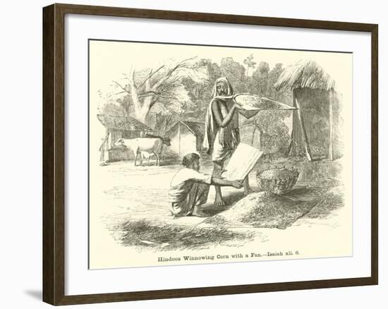 Hindoos Winnowing Corn with a Fan, Isaiah, Xli, 6-null-Framed Giclee Print