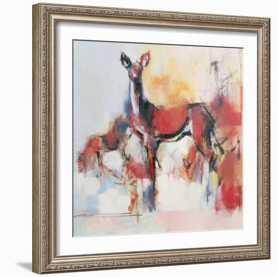 Hinds in Winter, 1995-Mark Adlington-Framed Premium Giclee Print