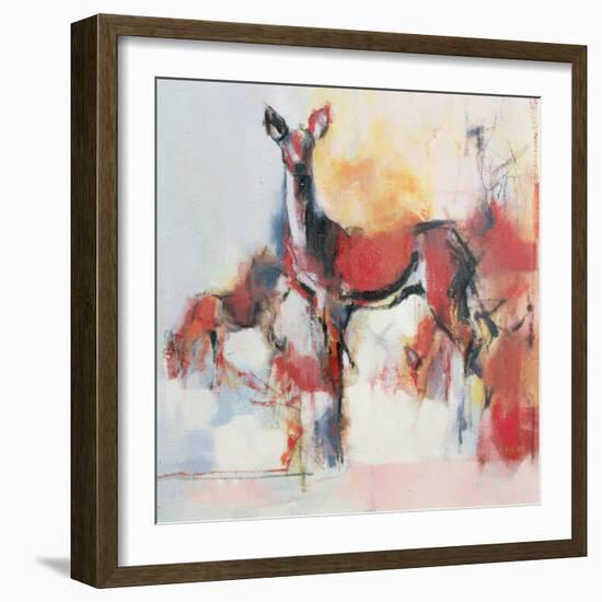 Hinds in Winter, 1995-Mark Adlington-Framed Giclee Print