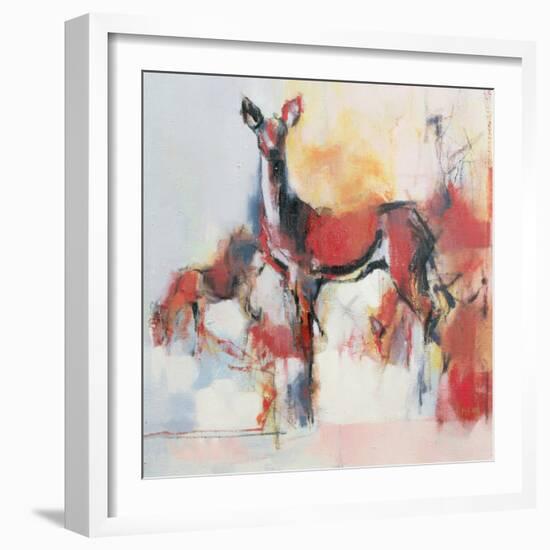 Hinds in Winter, 1995-Mark Adlington-Framed Giclee Print