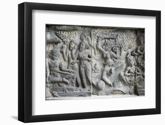 Hindu Carvings on the Prambanan Temples, UNESCO World Heritage Site, Near Yogyakarta-Alex Robinson-Framed Photographic Print