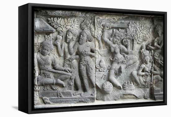 Hindu Carvings on the Prambanan Temples, UNESCO World Heritage Site, Near Yogyakarta-Alex Robinson-Framed Premier Image Canvas