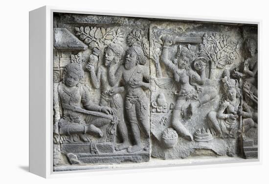 Hindu Carvings on the Prambanan Temples, UNESCO World Heritage Site, Near Yogyakarta-Alex Robinson-Framed Premier Image Canvas