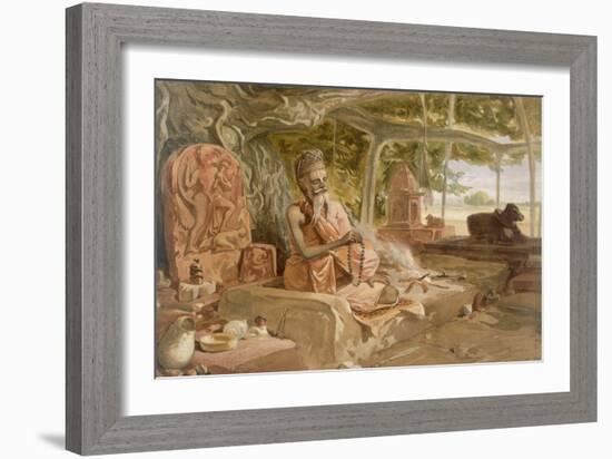 Hindu Fakir, from 'India Ancient and Modern', 1867 (Colour Litho)-William 'Crimea' Simpson-Framed Giclee Print