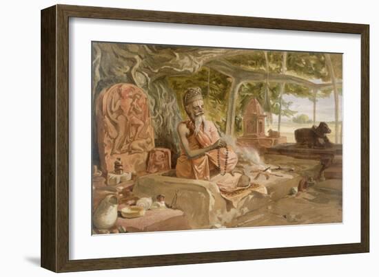 Hindu Fakir, from 'India Ancient and Modern', 1867 (Colour Litho)-William 'Crimea' Simpson-Framed Giclee Print