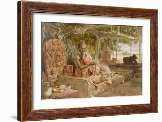 Hindu Fakir, from 'India Ancient and Modern', 1867 (Colour Litho)-William 'Crimea' Simpson-Framed Giclee Print