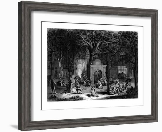 Hindu Fakirs Practicing their Superstitious Rites, 19th Century-Bell-Framed Giclee Print