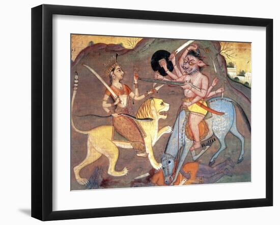 Hindu Goddess Durga Fights Mahishasur-Science Source-Framed Giclee Print