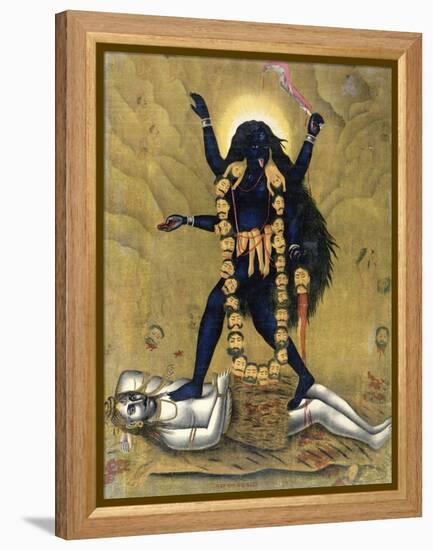 Hindu Goddess Kali Dancing on Siva-null-Framed Premier Image Canvas