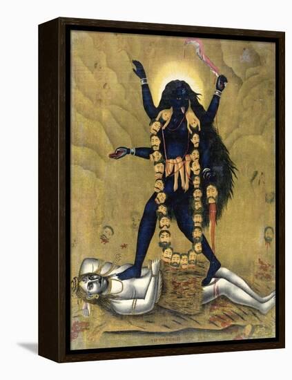 Hindu Goddess Kali Dancing on Siva-null-Framed Premier Image Canvas