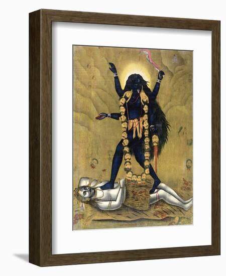 Hindu Goddess Kali Dancing on Siva-null-Framed Giclee Print