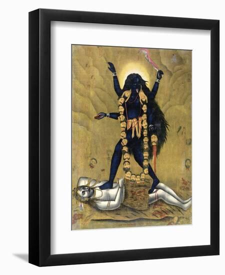 Hindu Goddess Kali Dancing on Siva-null-Framed Giclee Print