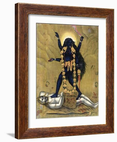 Hindu Goddess Kali Dancing on Siva-null-Framed Giclee Print