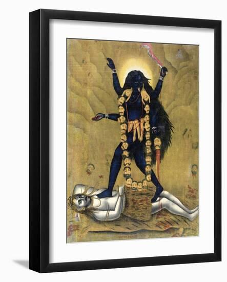 Hindu Goddess Kali Dancing on Siva-null-Framed Giclee Print