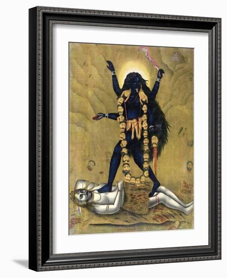 Hindu Goddess Kali Dancing on Siva-null-Framed Giclee Print