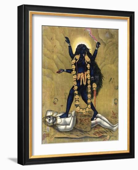 Hindu Goddess Kali Dancing on Siva-null-Framed Giclee Print