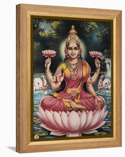 Hindu Goddess Srhi Sentamarai Laximi, Wife of Vishnu-null-Framed Stretched Canvas