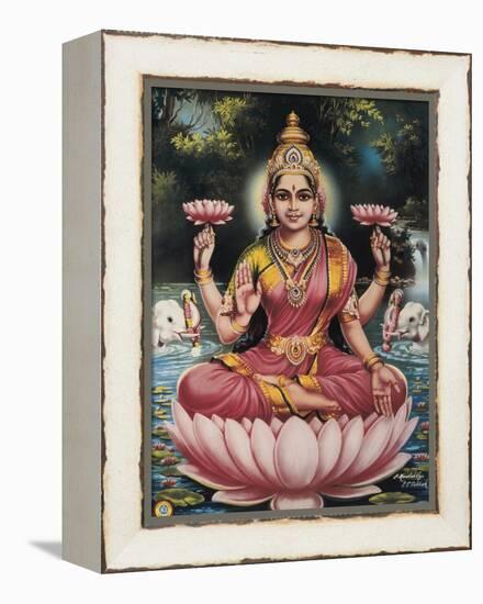 Hindu Goddess Srhi Sentamarai Laximi, Wife of Vishnu-null-Framed Stretched Canvas