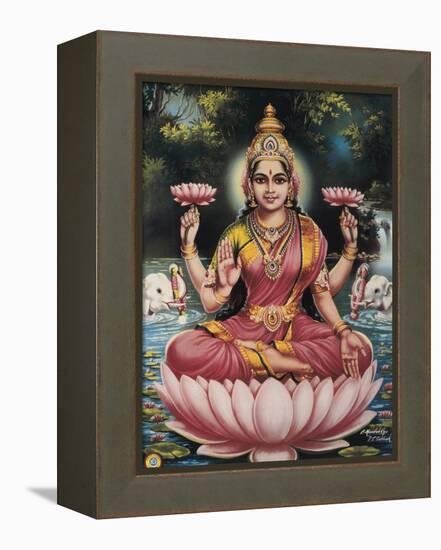 Hindu Goddess Srhi Sentamarai Laximi, Wife of Vishnu-null-Framed Stretched Canvas