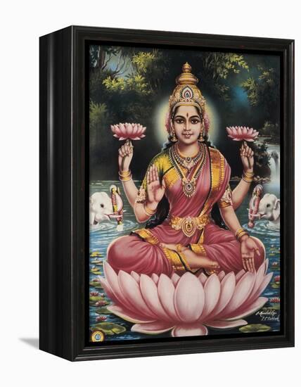 Hindu Goddess Srhi Sentamarai Laximi, Wife of Vishnu-null-Framed Stretched Canvas