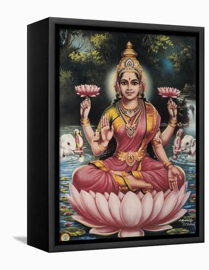 Hindu Goddess Srhi Sentamarai Laximi, Wife of Vishnu-null-Framed Stretched Canvas