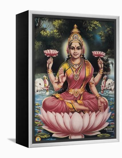 Hindu Goddess Srhi Sentamarai Laximi, Wife of Vishnu-null-Framed Stretched Canvas