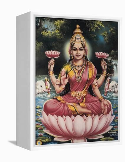 Hindu Goddess Srhi Sentamarai Laximi, Wife of Vishnu-null-Framed Stretched Canvas