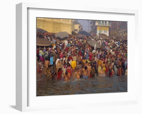 Hindu Religious Morning Rituals in the Ganges (Ganga) River, Uttar Pradesh State, India-Gavin Hellier-Framed Photographic Print