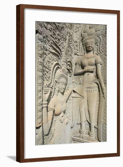 Hindu Statues on the Outer Wall of Angkor Wat, Siem Reap, Cambodia, Southeast Asia-Alex Robinson-Framed Photographic Print