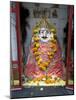 Hindu Street Shrine, Decorated with Marigold Mala (Garlands) for Diwali Festival, Udaipur, India-Annie Owen-Mounted Photographic Print