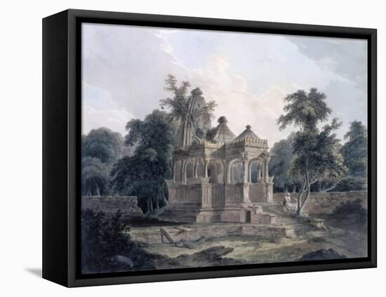 Hindu Temple in the Fort of the Rohtas, Bihar, India (W/C on Paper)-Thomas Daniell-Framed Premier Image Canvas