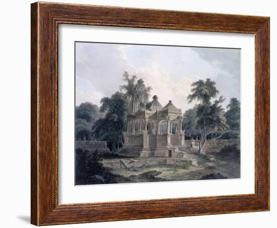 Hindu Temple in the Fort of the Rohtas, Bihar, India (W/C on Paper)-Thomas Daniell-Framed Giclee Print