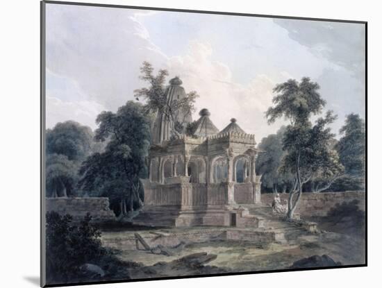 Hindu Temple in the Fort of the Rohtas, Bihar, India (W/C on Paper)-Thomas Daniell-Mounted Giclee Print