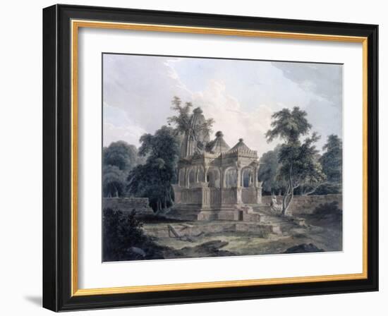 Hindu Temple in the Fort of the Rohtas, Bihar, India (W/C on Paper)-Thomas Daniell-Framed Giclee Print