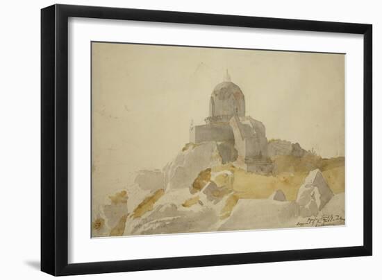 Hindu Temple on Summit of the Tukt-I-Suliman, Srinagar, Kashmir, 1835-Godfrey Thomas Vigne-Framed Giclee Print