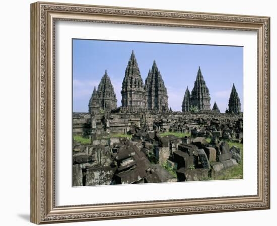 Hindu Temples of Candi Prambanan, Unesco World Heritage Site, Yogyakarta Region, Indonesia-Bruno Barbier-Framed Photographic Print