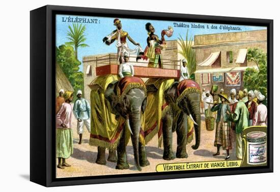 Hindu Theatre on the Backs of Elephants, C1900-null-Framed Premier Image Canvas