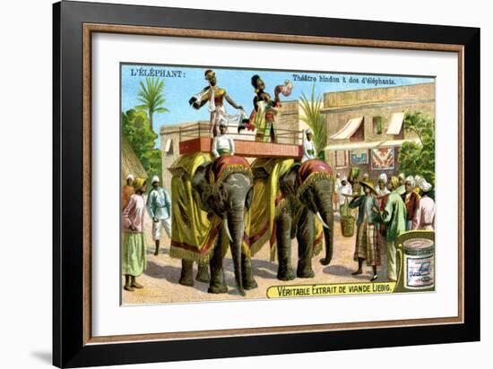 Hindu Theatre on the Backs of Elephants, C1900-null-Framed Giclee Print