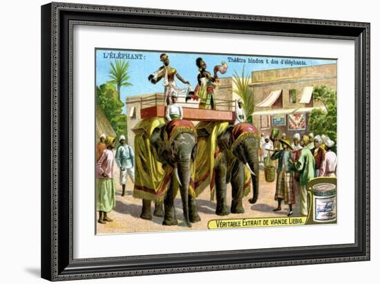 Hindu Theatre on the Backs of Elephants, C1900-null-Framed Giclee Print