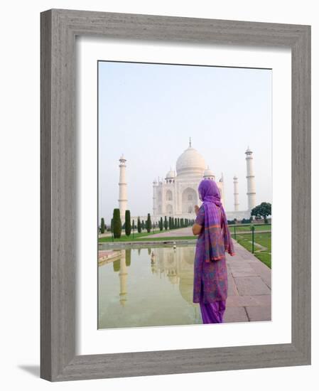 Hindu Woman at Taj Mahal, Agra, India-Bill Bachmann-Framed Photographic Print