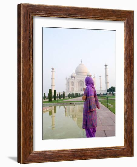 Hindu Woman at Taj Mahal, Agra, India-Bill Bachmann-Framed Photographic Print