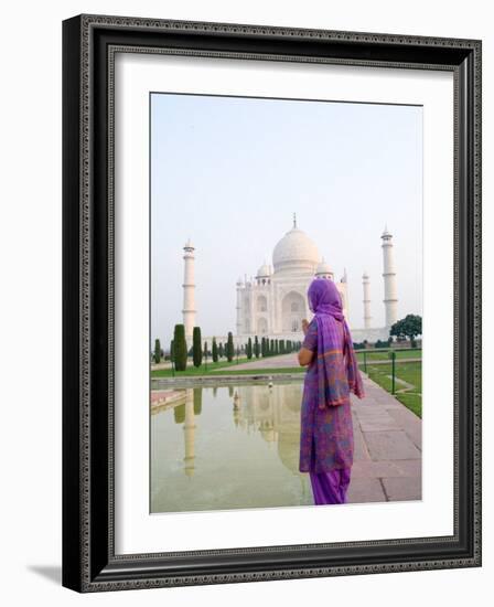 Hindu Woman at Taj Mahal, Agra, India-Bill Bachmann-Framed Photographic Print