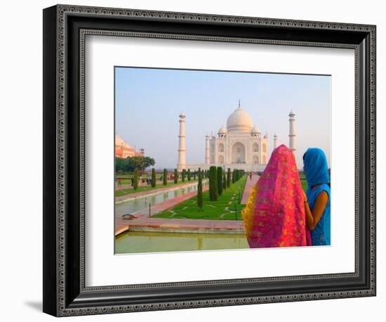 Hindu Women with Colorful Veils at the Taj Mahal, Agra, India-Bill Bachmann-Framed Photographic Print