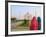 Hindu Women with Colorful Veils at the Taj Mahal, Agra, India-Bill Bachmann-Framed Photographic Print