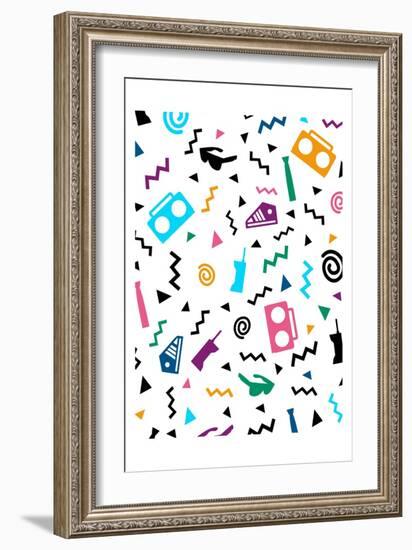 Hip Pop Pattern-Enrique Rodriguez Jr.-Framed Art Print