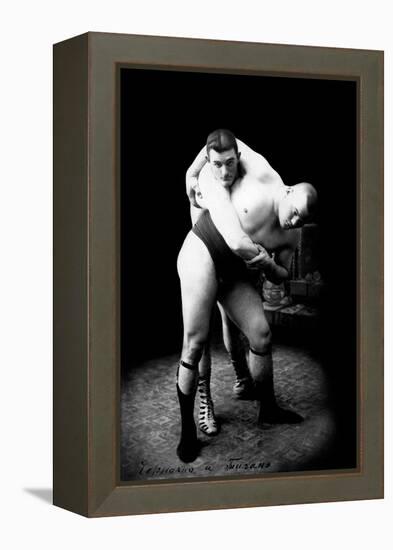 Hip Throw: Russian Wrestlers-null-Framed Stretched Canvas