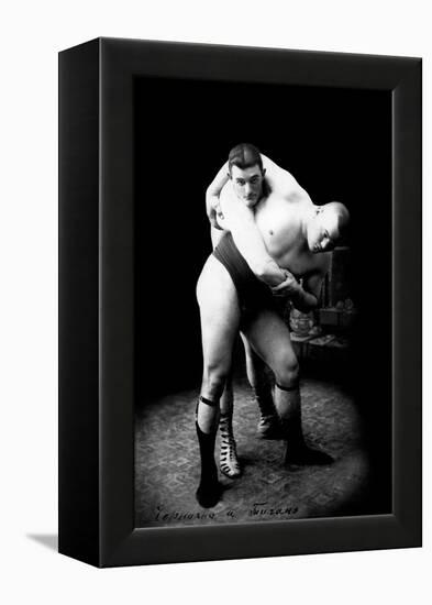 Hip Throw: Russian Wrestlers-null-Framed Stretched Canvas