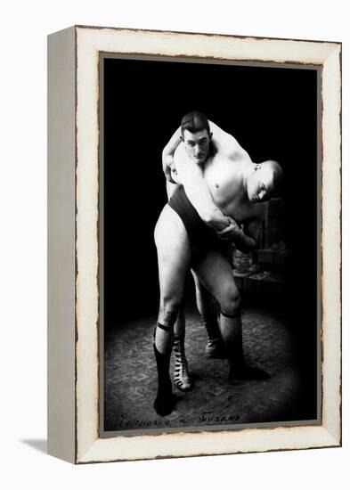 Hip Throw: Russian Wrestlers-null-Framed Stretched Canvas