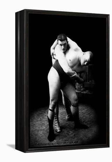 Hip Throw: Russian Wrestlers-null-Framed Stretched Canvas