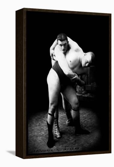 Hip Throw: Russian Wrestlers-null-Framed Stretched Canvas